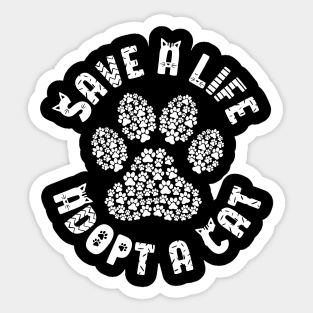 Save A Life Adopt A Cat Sticker